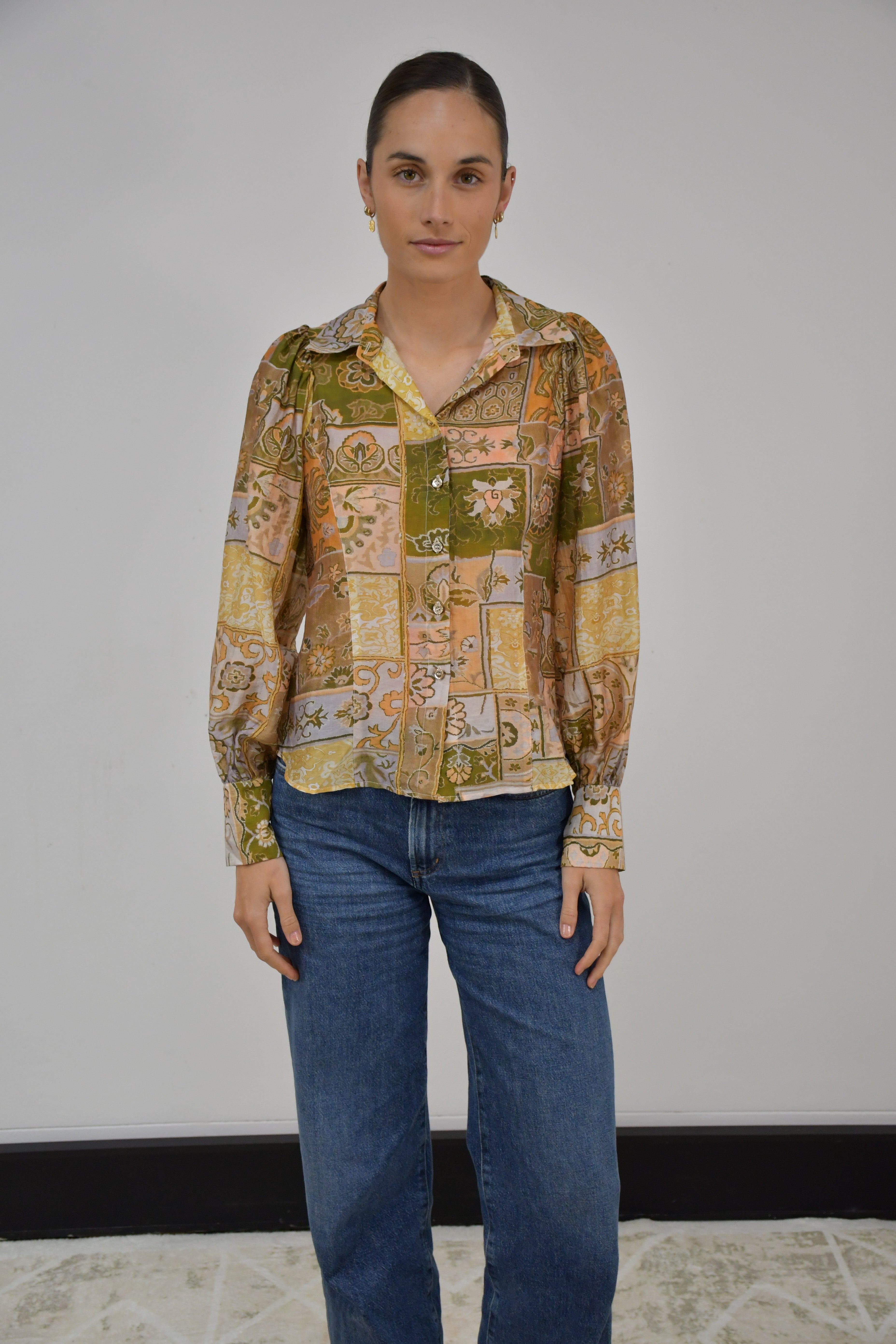 Vintage Patchwork Pint Blouse
