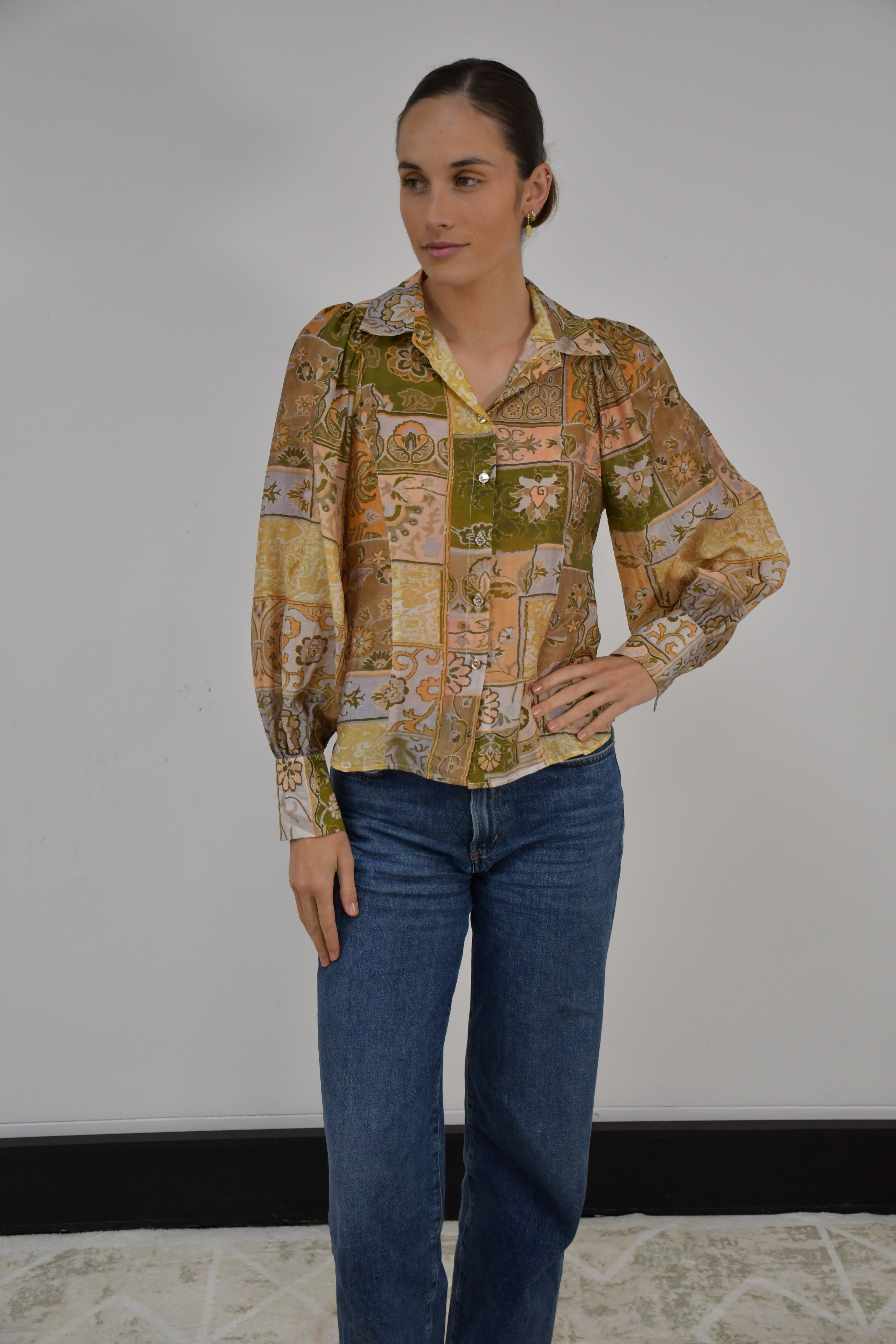 Vintage Patchwork Pint Blouse