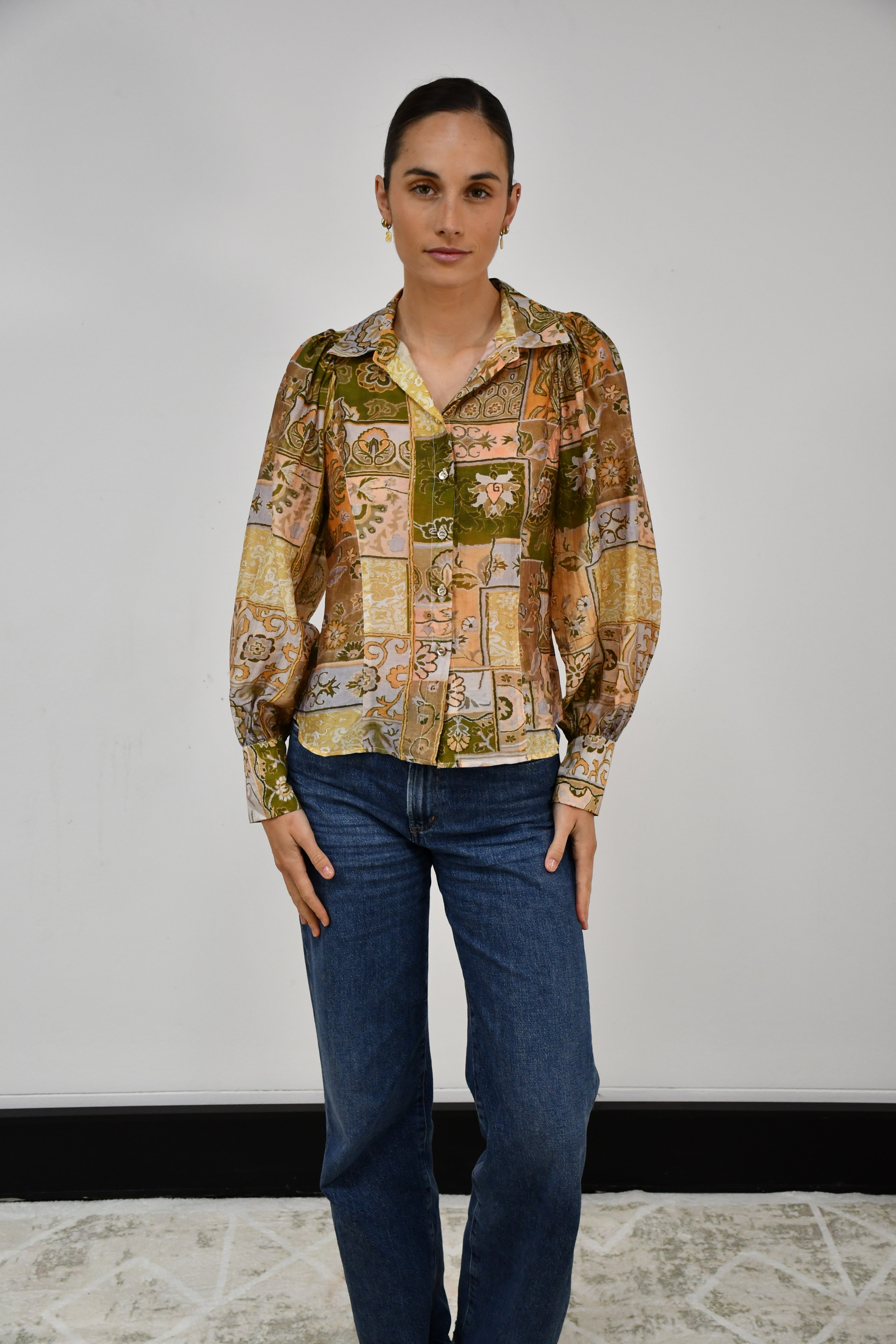 Vintage Patchwork Pint Blouse